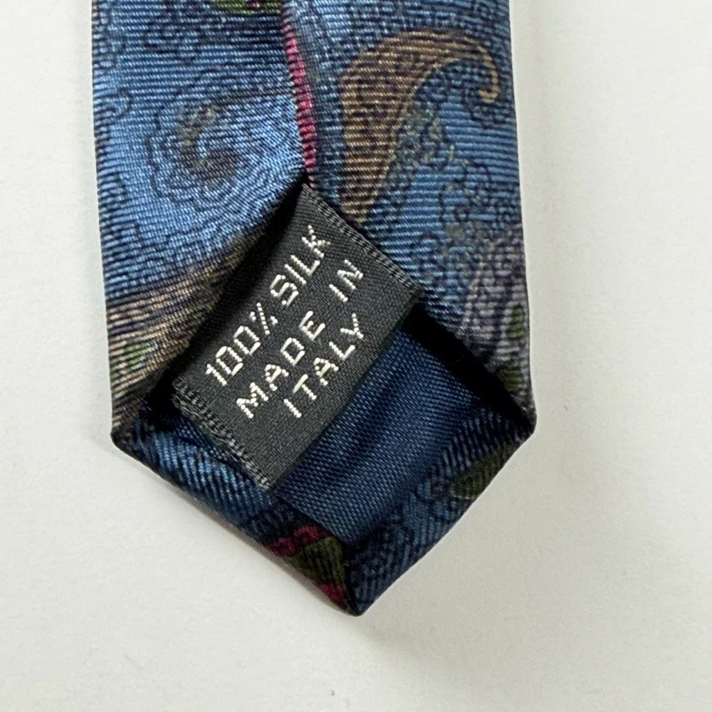 Lanvin Tie Mens Blue Paisley Silk Tie‎ Italy
